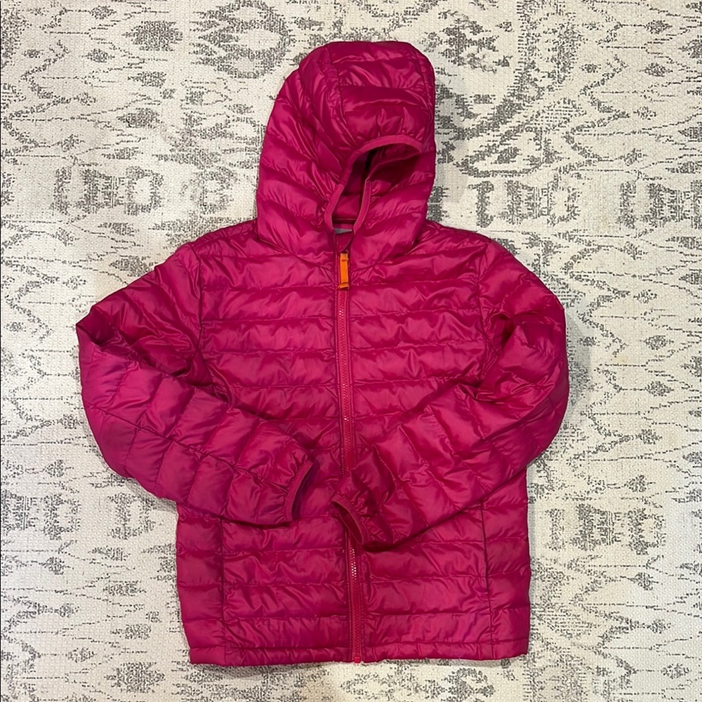 Vibrant Pink Hooded Puffer Jacket from Primary